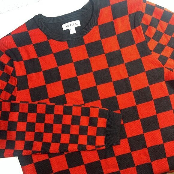 The Rail Other - The Rail men's red black buffalo plaid long sleeve‎ pullover sweater Size Medium